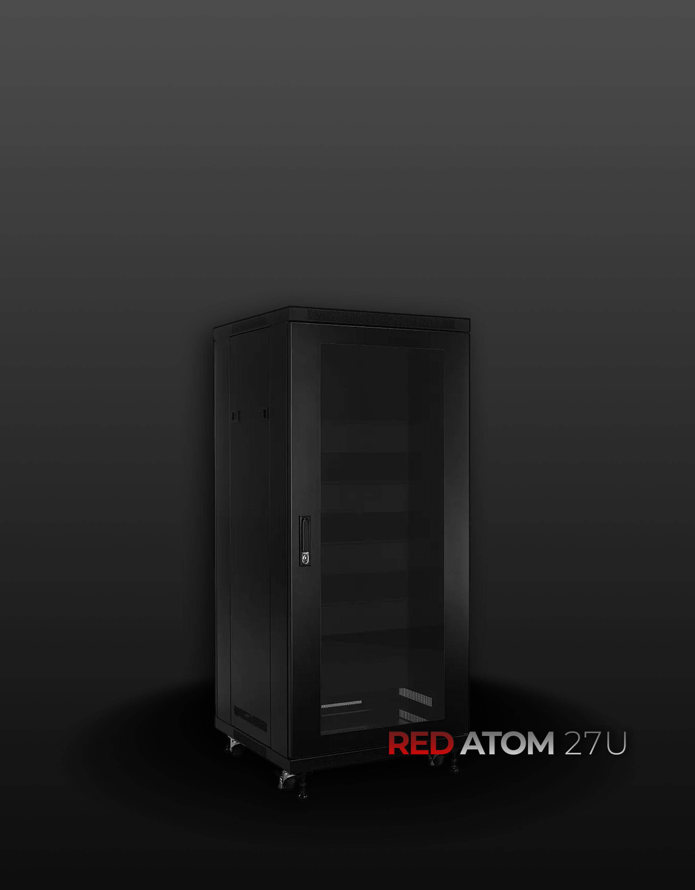 Red Atom 27U Enclosed Locking Rack with Active Cooling – CommunityAV