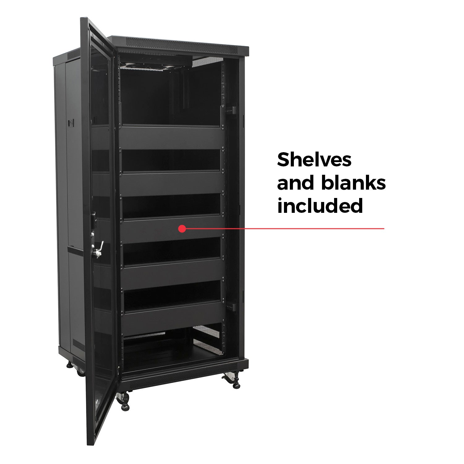 Red Atom 42U Enclosed Locking Rack with Active Cooling – CommunityAV