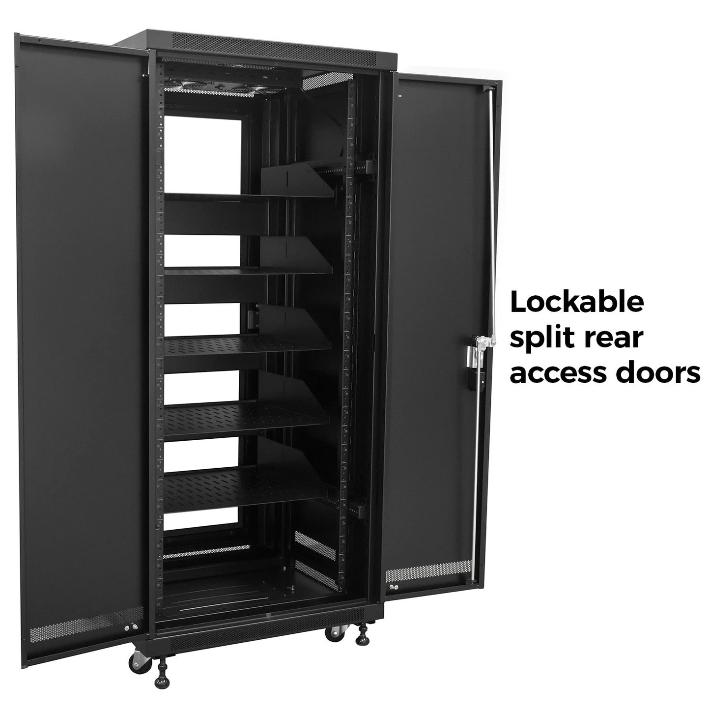 Red Atom 42U Enclosed Locking Rack with Active Cooling – CommunityAV